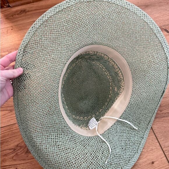 Sage Green Tweed Cowgirl Hat Perfect Beach, Festivals, Everyday Western Style - Picture 3 of 4